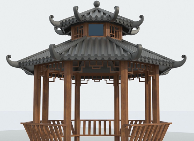 雙層琉璃瓦涼亭