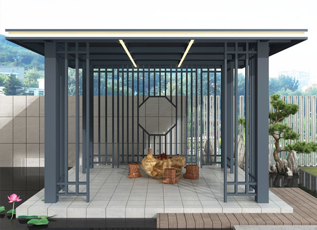 鋁合金新中式涼亭