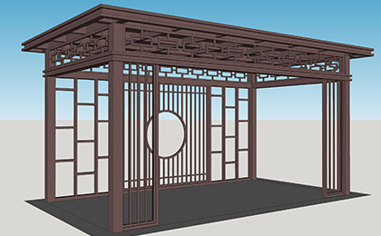 新中式涼亭 四角