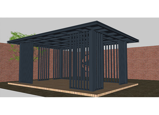 新中式涼亭 四角