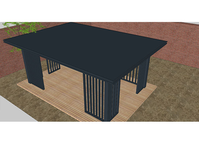 新中式涼亭 四角