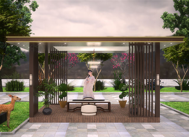 鋁合金中式涼亭